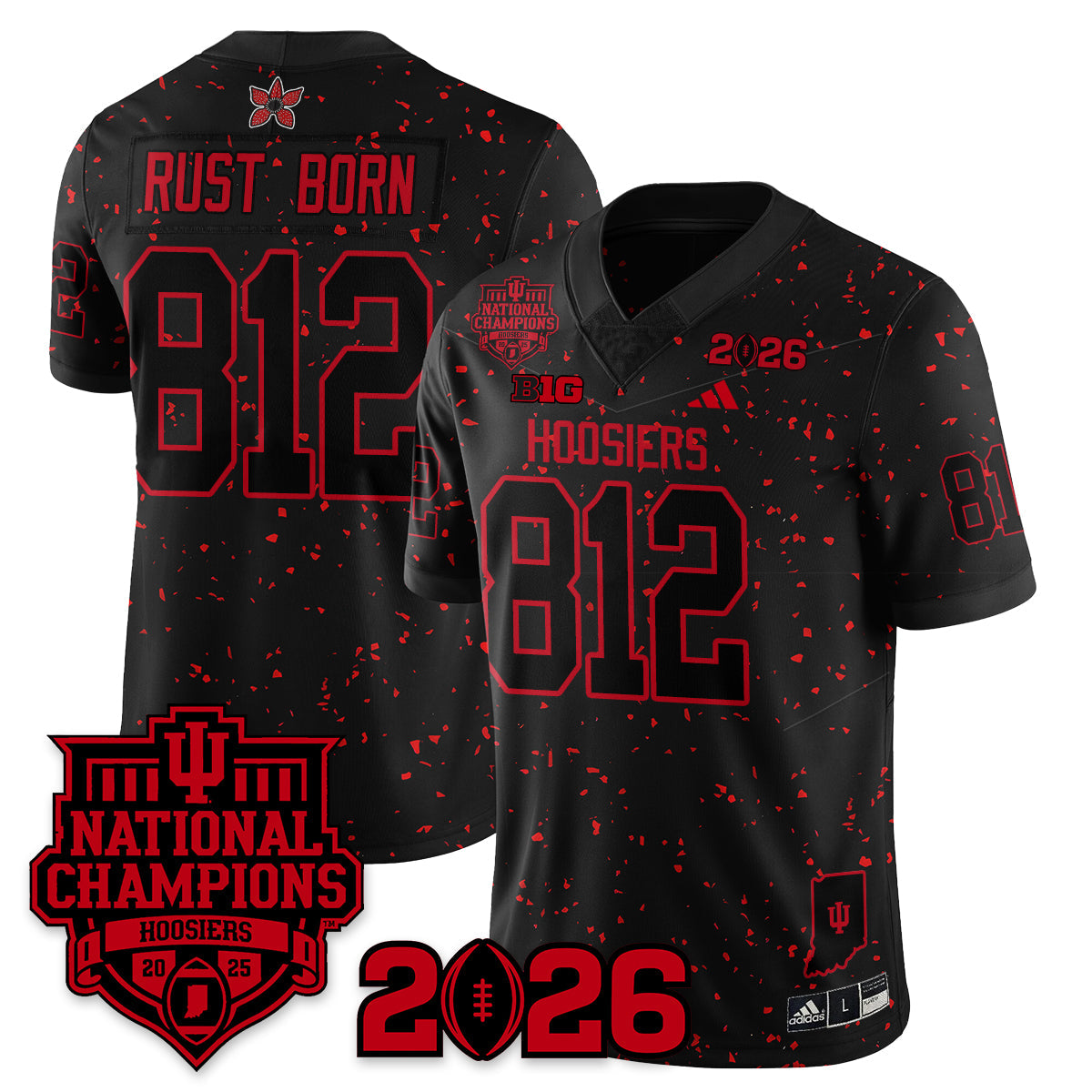 Indiana H Stranger Things Vapor Limited Football Jersey - 2025 National Champions - All Stitched