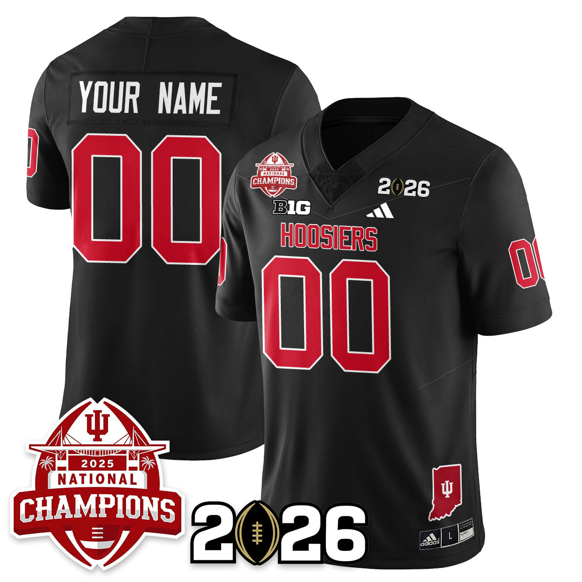 Custom Indiana H Vapor Limited Football Jersey V2 - 2025 National Champions - All Stitched