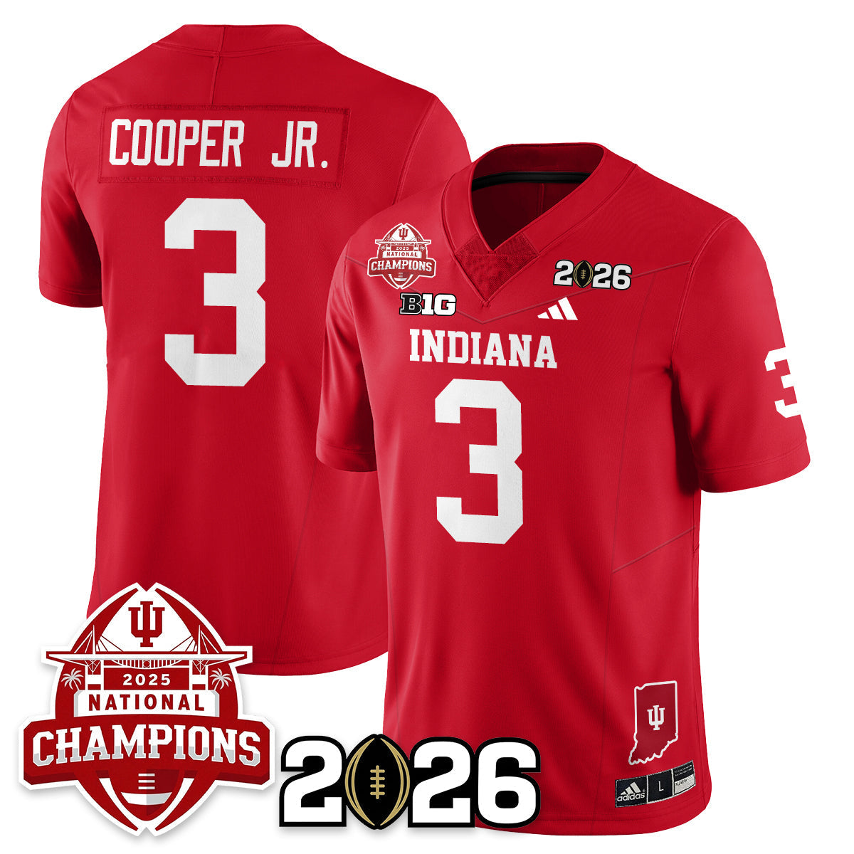 Indiana H Vapor Limited Football Jersey V2 - 2025 National Champions - All Stitched