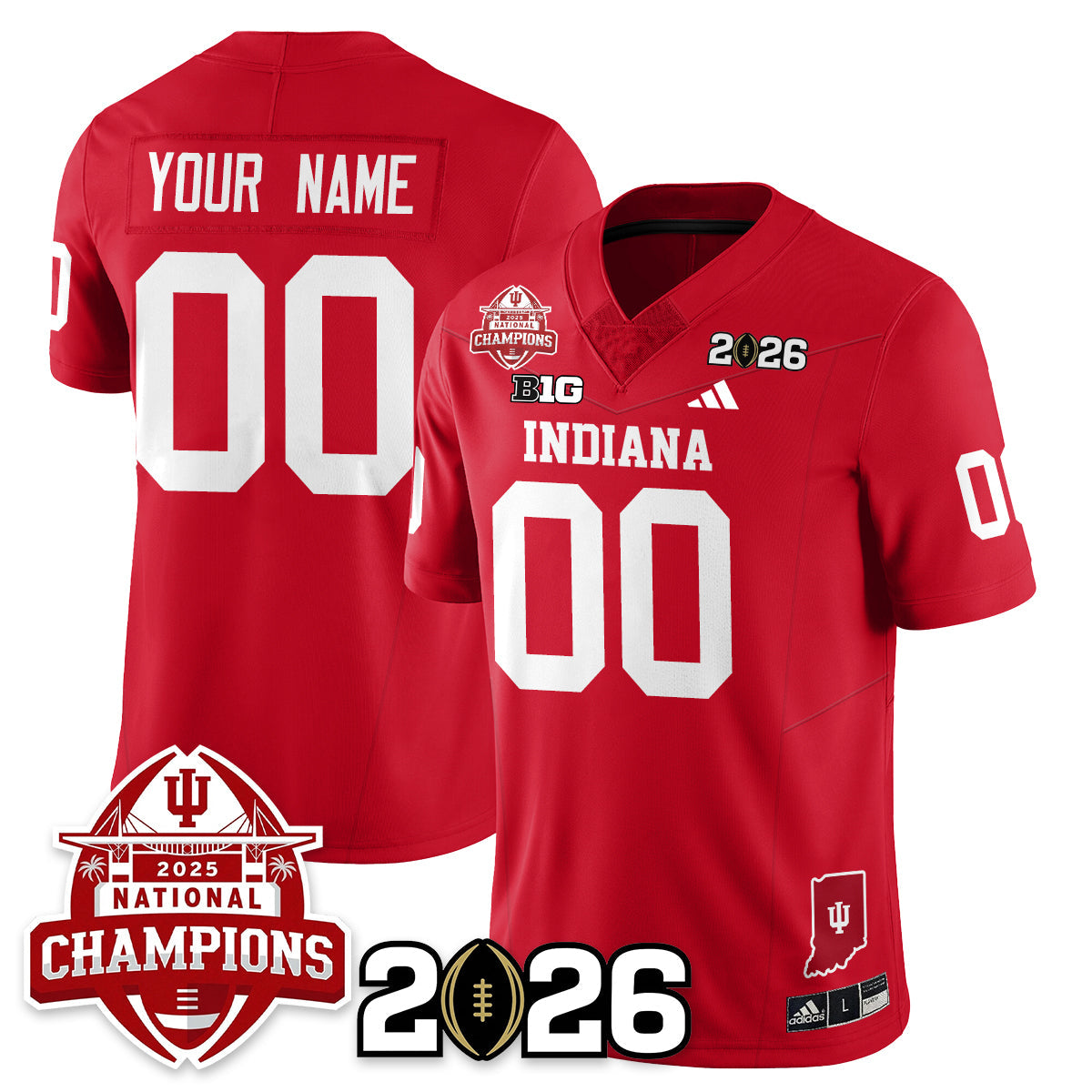 Custom Indiana H Vapor Limited Football Jersey V2 - 2025 National Champions - All Stitched