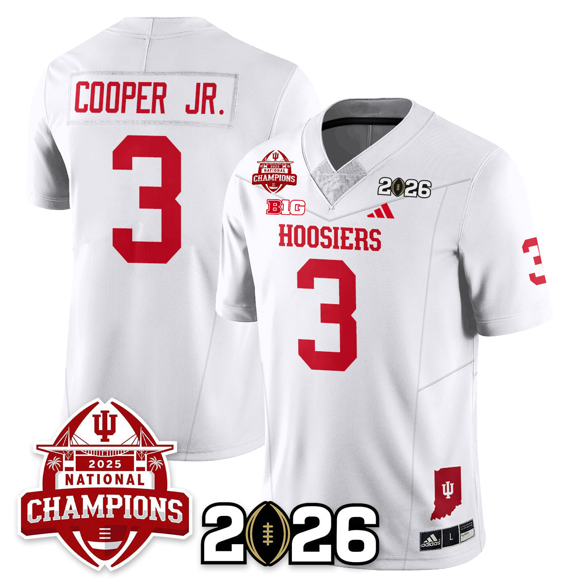 Indiana H Vapor Limited Football Jersey V2 - 2025 National Champions - All Stitched