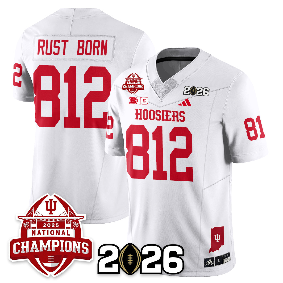 Indiana H Vapor Limited Football Jersey V2 - 2025 National Champions - All Stitched