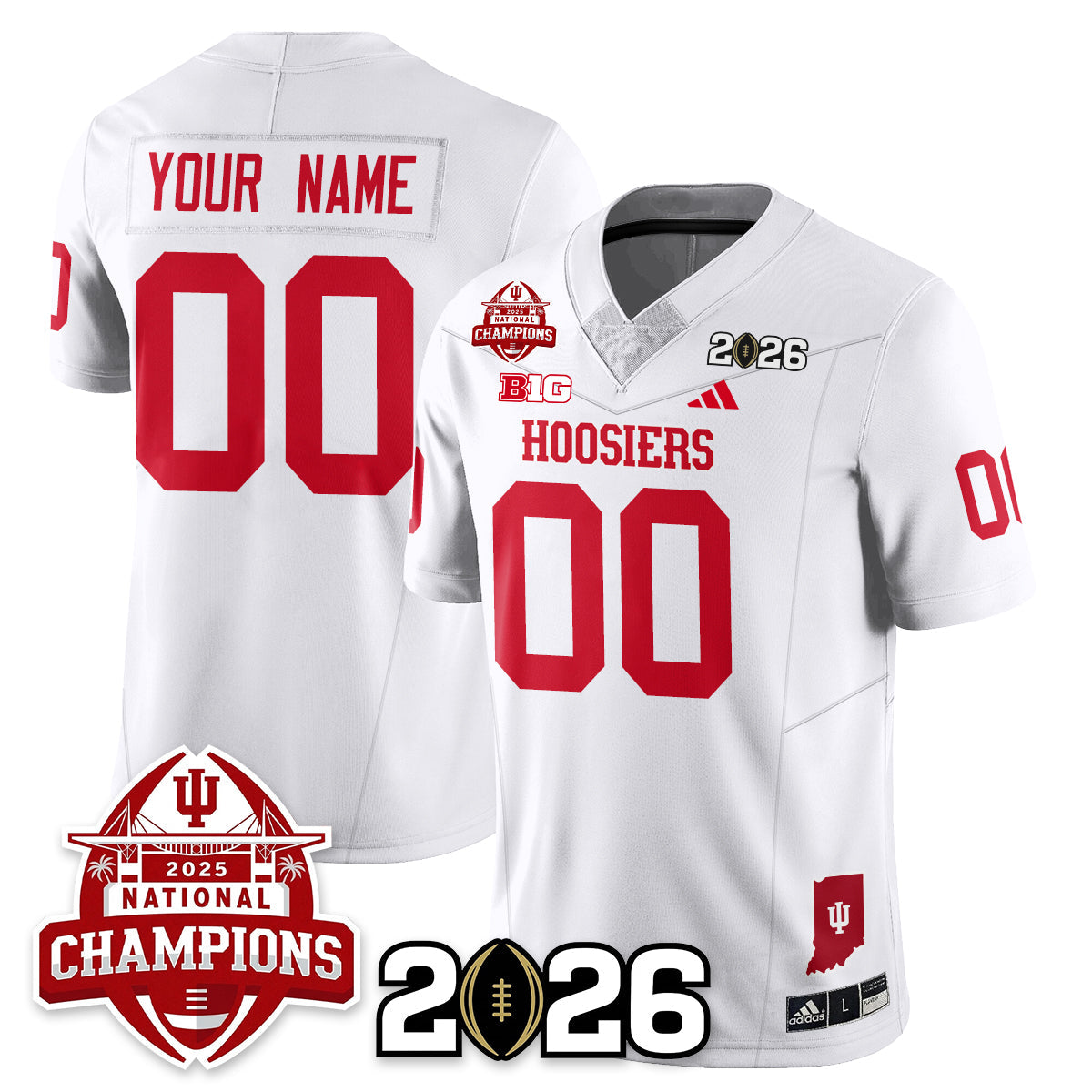 Custom Indiana H Vapor Limited Football Jersey V2 - 2025 National Champions - All Stitched