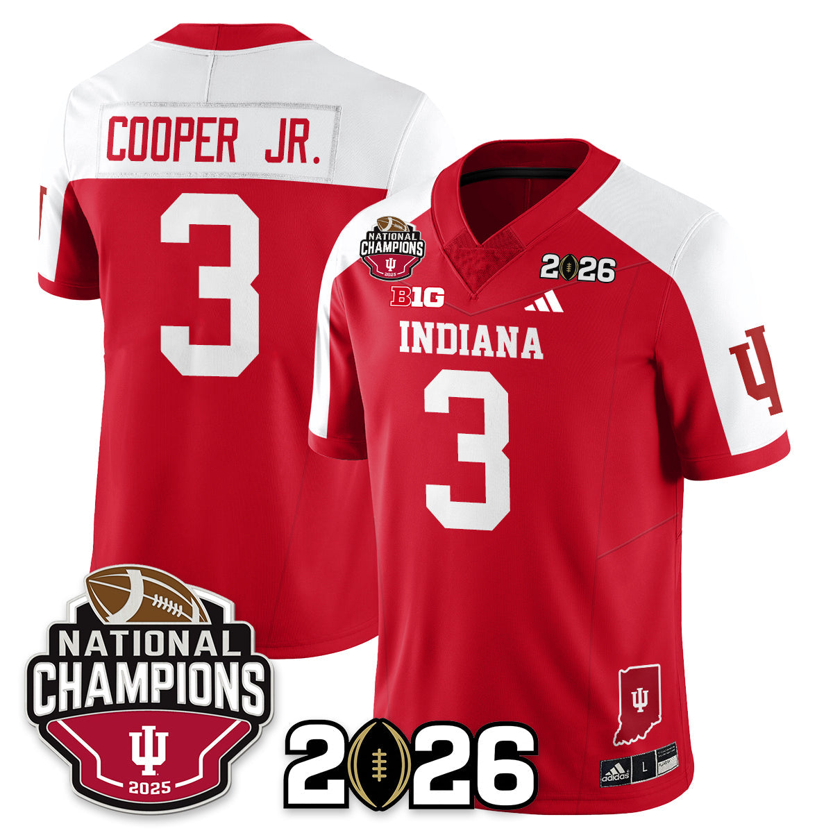 Indiana H Vapor Limited Football Jersey V3 - 2025 National Champions - All Stitched