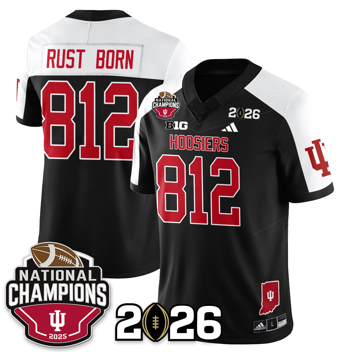 Indiana H Vapor Limited Football Jersey V3 - 2025 National Champions - All Stitched