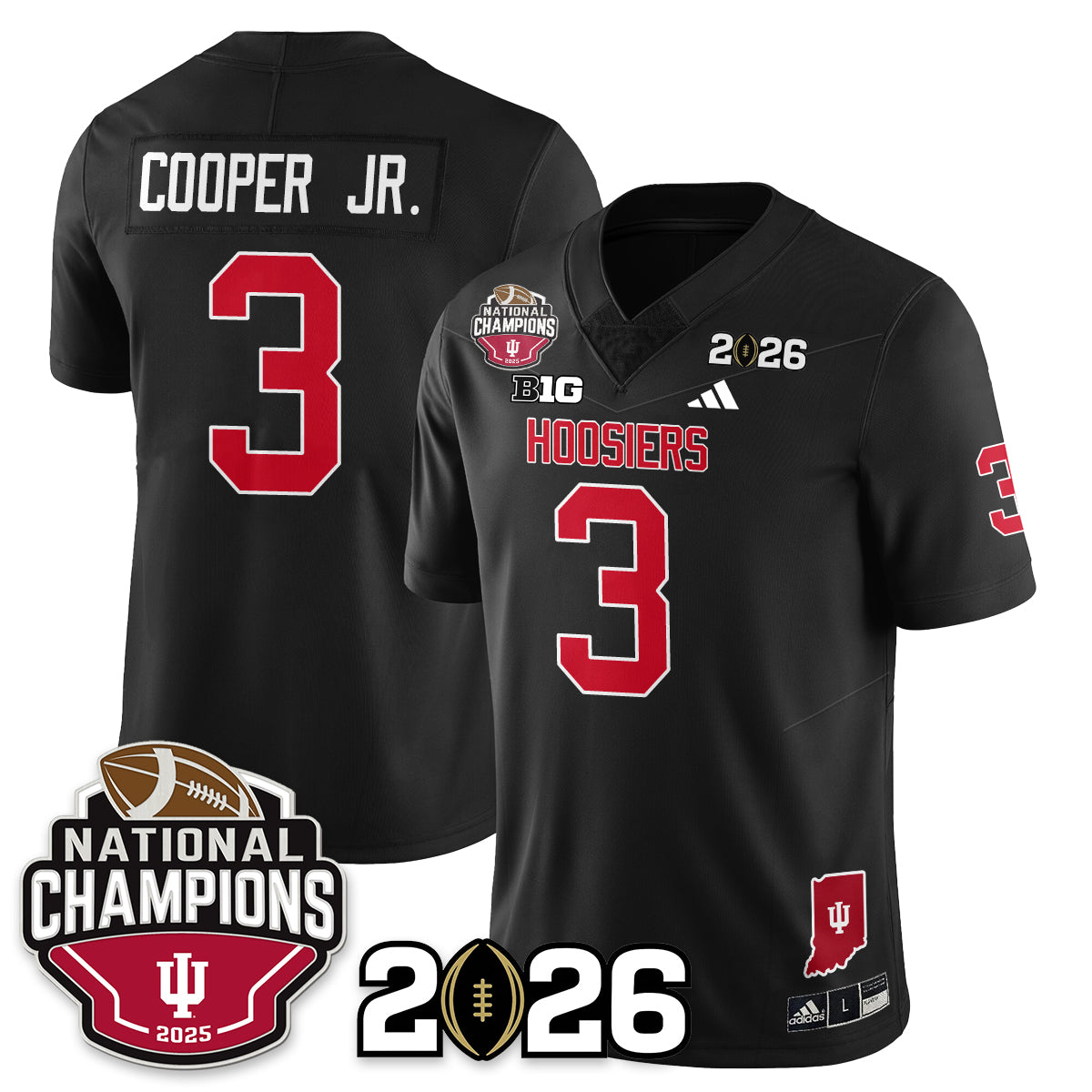 Indiana H Vapor Limited Football Jersey V3 - 2025 National Champions - All Stitched