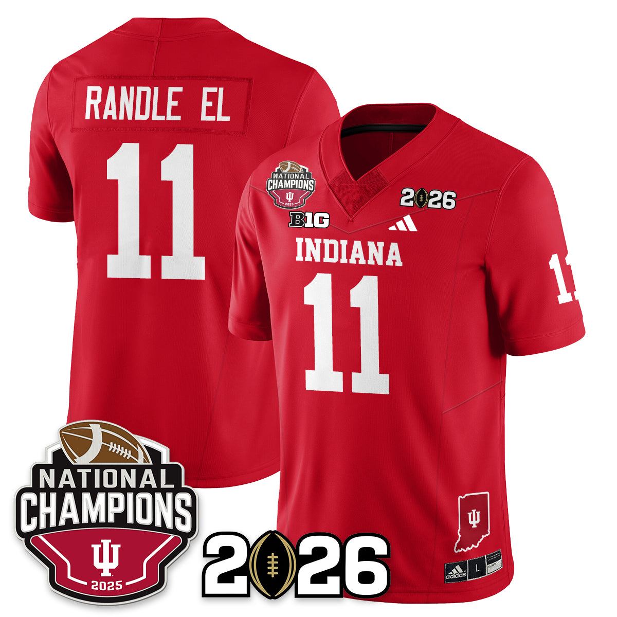 Indiana H Vapor Limited Football Jersey V3 - 2025 National Champions - All Stitched
