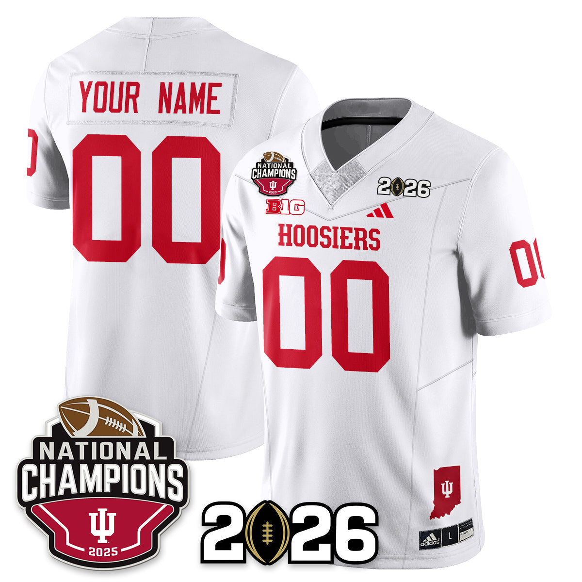 Custom Indiana H Vapor Limited Football Jersey V3 - 2025 National Champions - All Stitched