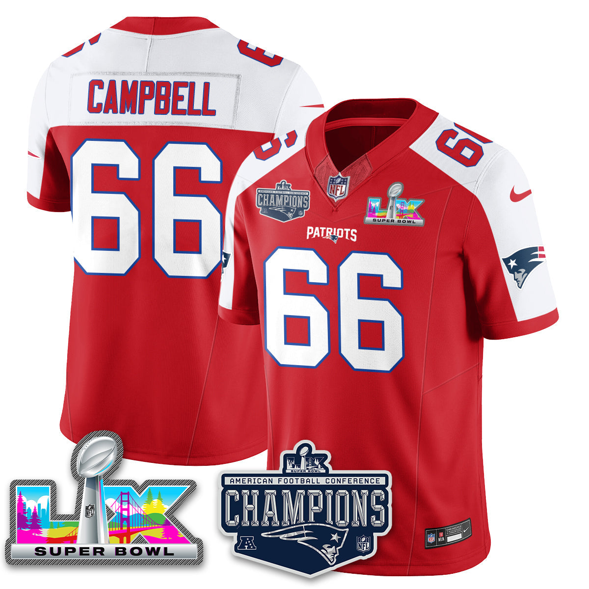 NE 2025 AFC Champions Vapor Limited Jersey - All Stitched