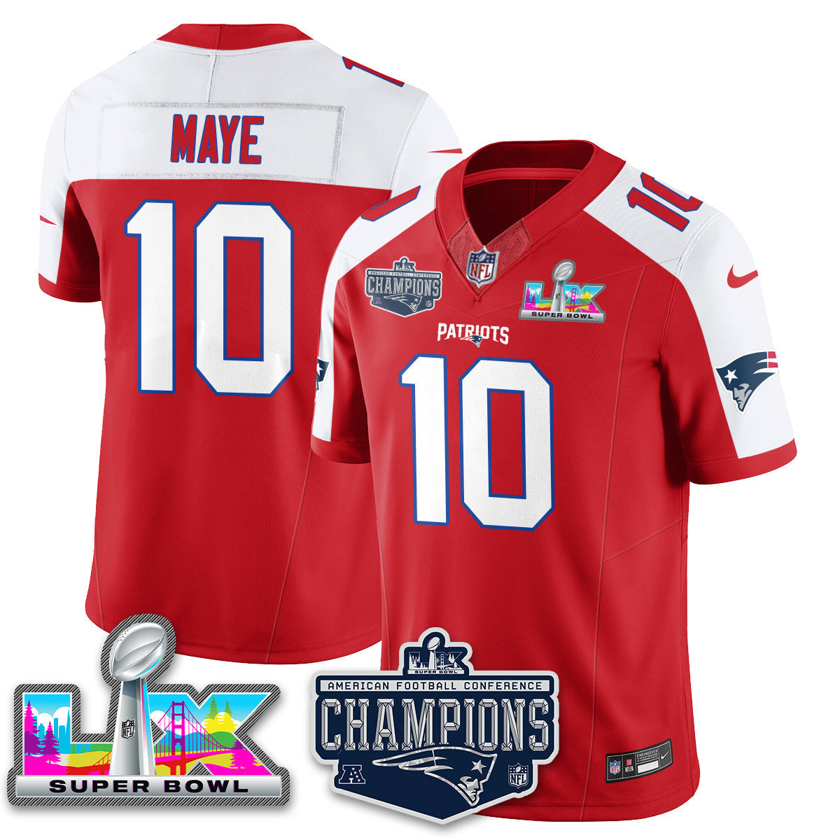 NE 2025 AFC Champions Vapor Limited Jersey - All Stitched