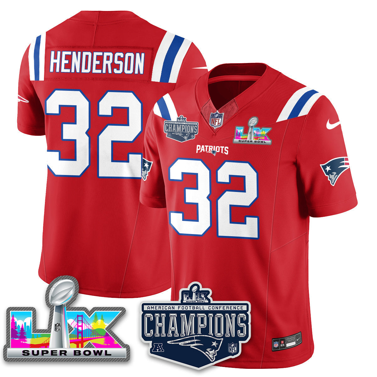 NE 2025 AFC Champions Vapor Limited Jersey - All Stitched