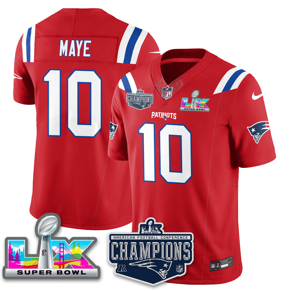 NE 2025 AFC Champions Vapor Limited Jersey - All Stitched