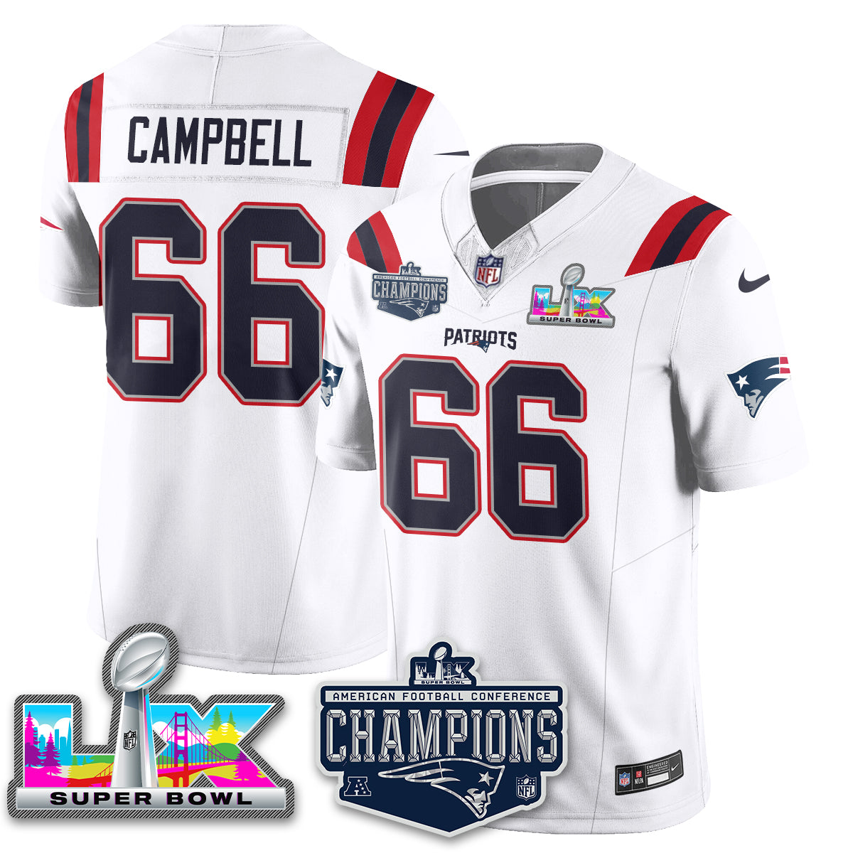 NE 2025 AFC Champions Vapor Limited Jersey - All Stitched