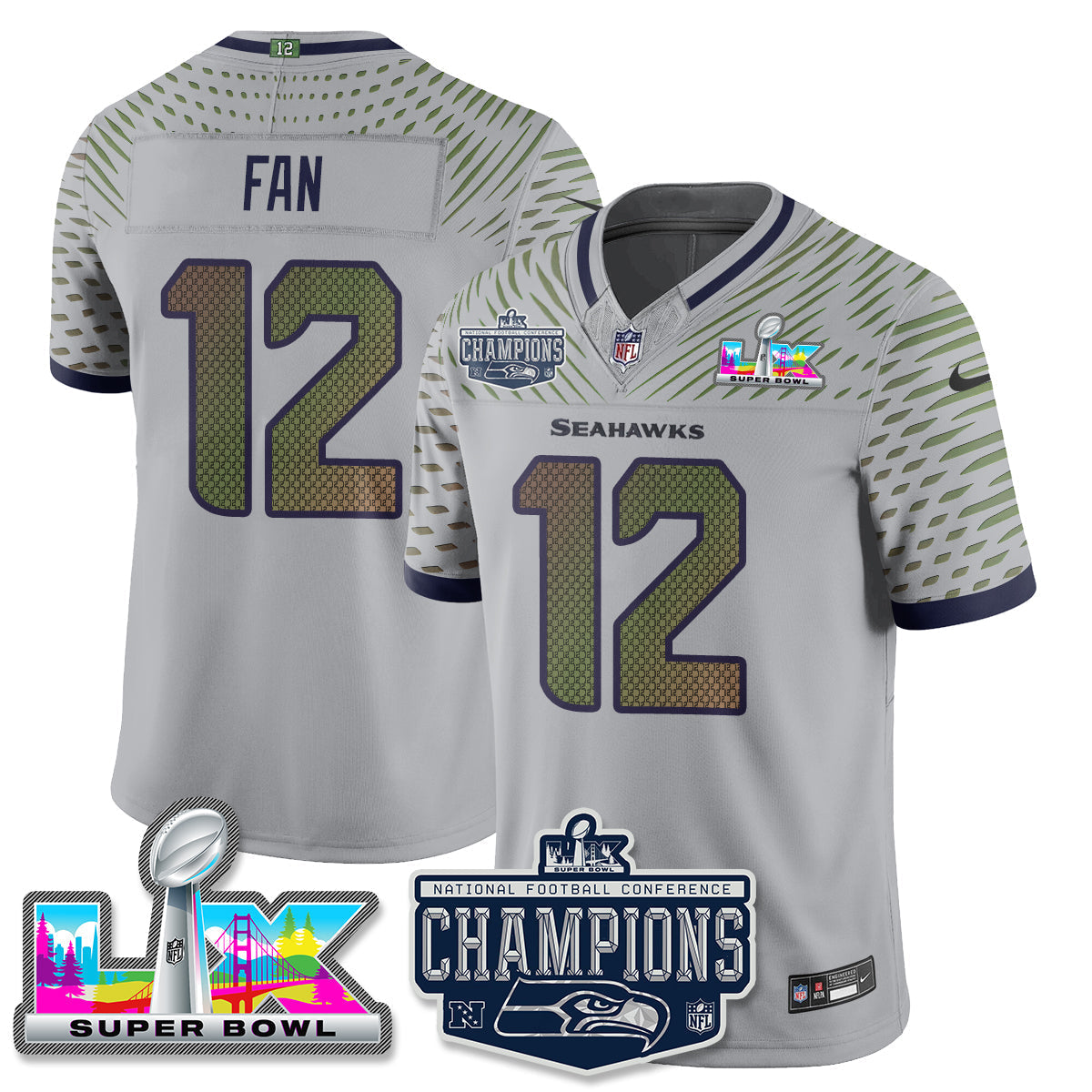 SEA 2025 NFC Champions Vapor Limited Jersey - All Stitched