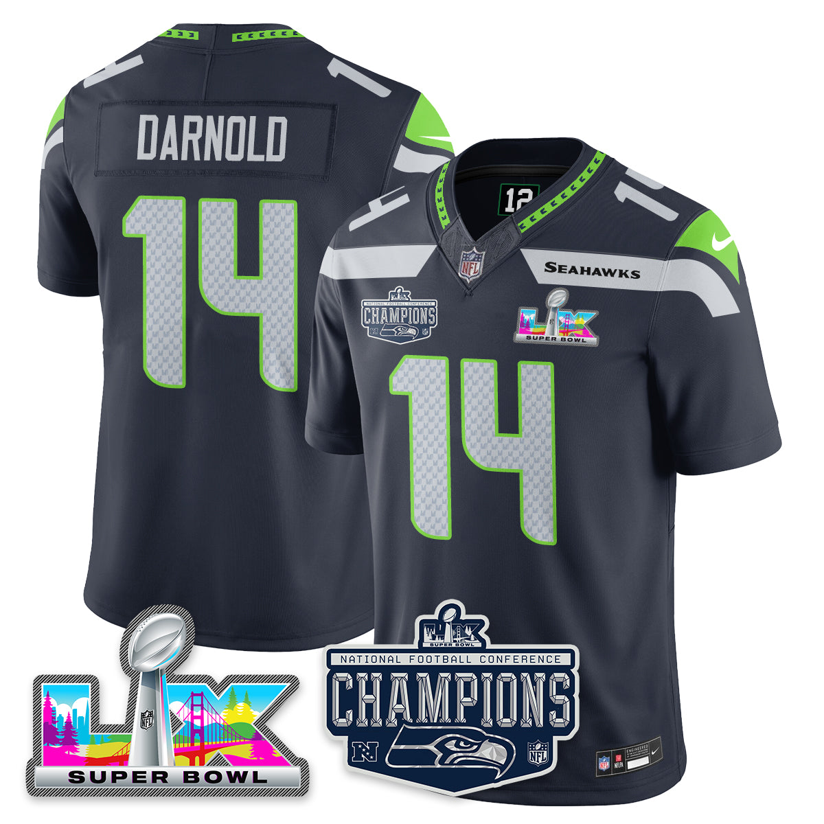 SEA 2025 NFC Champions Vapor Limited Jersey - All Stitched