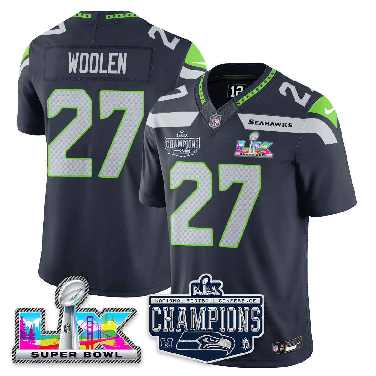 SEA 2025 NFC Champions Vapor Limited Jersey - All Stitched
