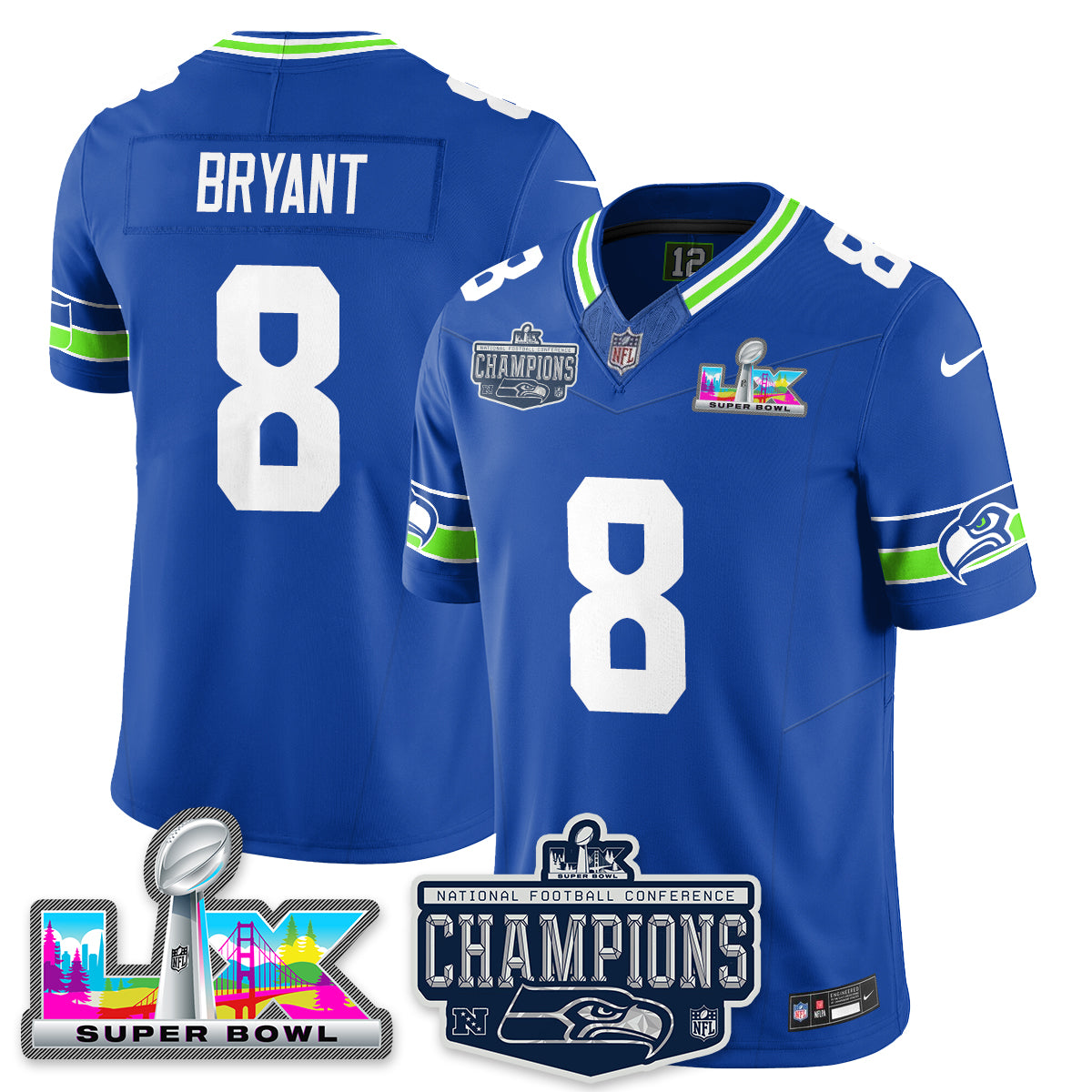 SEA 2025 NFC Champions Vapor Limited Jersey - All Stitched