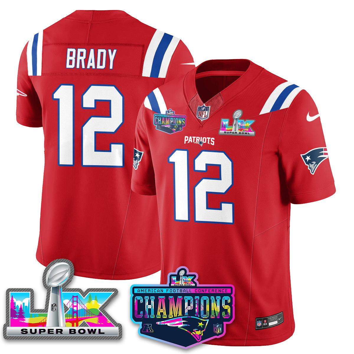 NE 2025 Vapor Jersey - AFC Champions Limited Patch - All Stitched