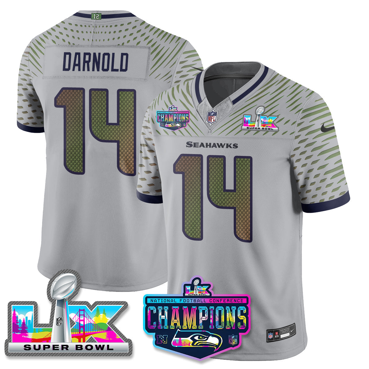 SEA 2025 Vapor Limited Jersey - NFC Champions Limited Patch - All Stitched n10