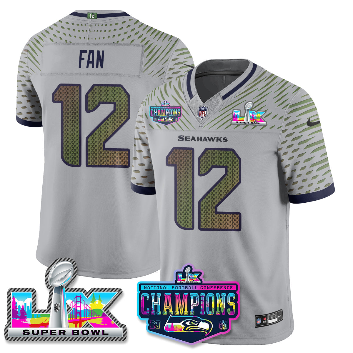 SEA 2025 Vapor Limited Jersey - NFC Champions Limited Patch - All Stitched n10