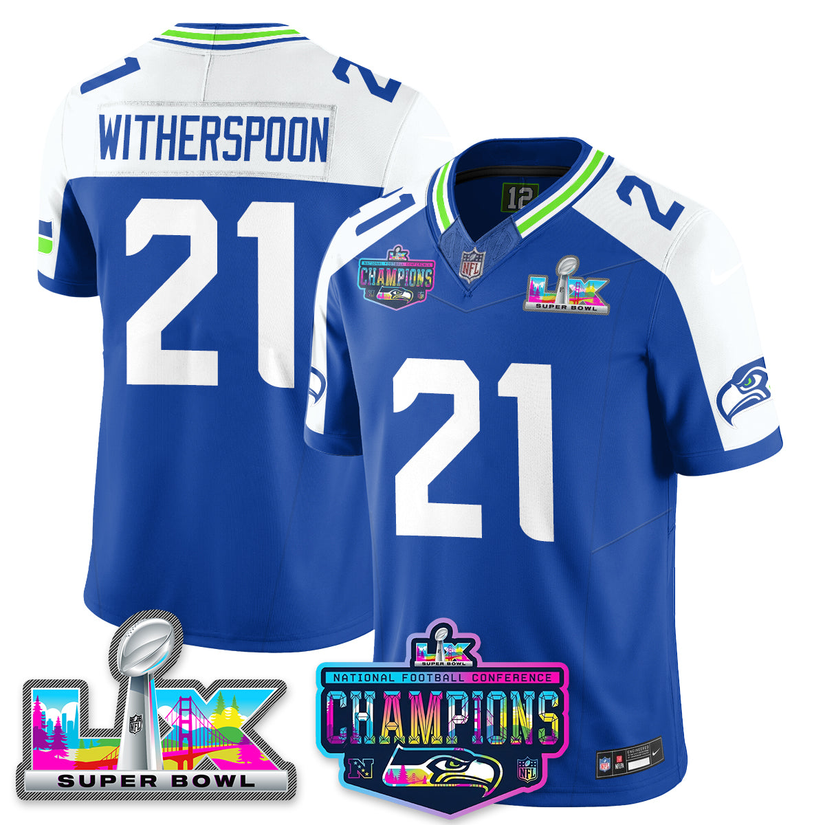 SEA 2025 Vapor Limited Jersey - NFC Champions Limited Patch - All Stitched