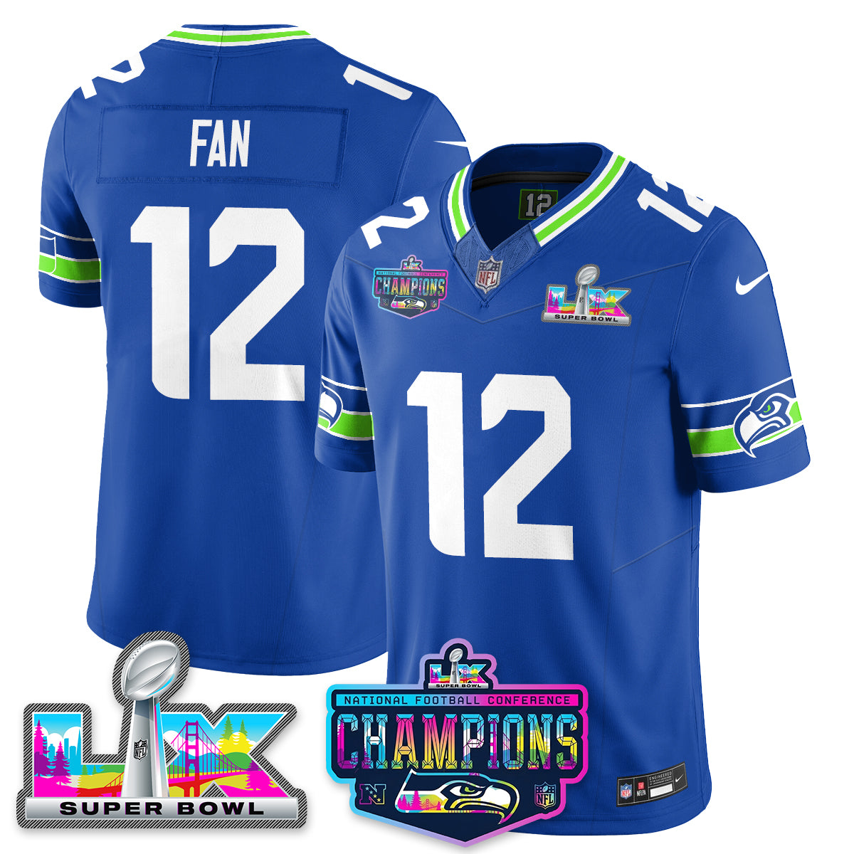 SEA 2025 Vapor Limited Jersey - NFC Champions Limited Patch - All Stitched