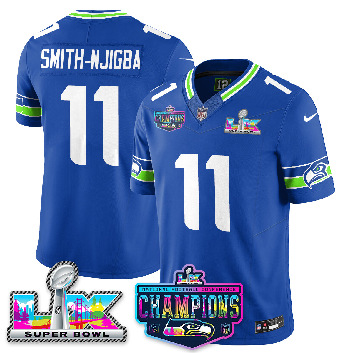 SEA 2025 Vapor Limited Jersey - NFC Champions Limited Patch - All Stitched