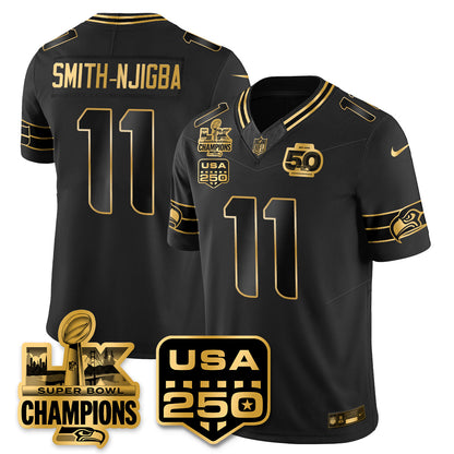 SEA SBLX Champs & US 250th Patch Vapor Limited Jersey - All Stitched