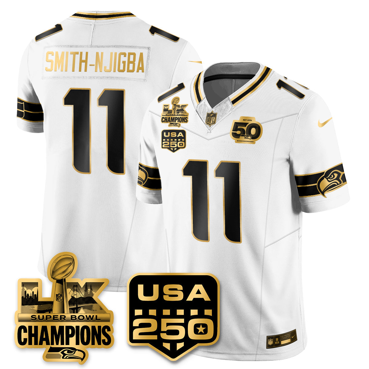 SEA SBLX Champs & US 250th Patch Vapor Limited Jersey - All Stitched