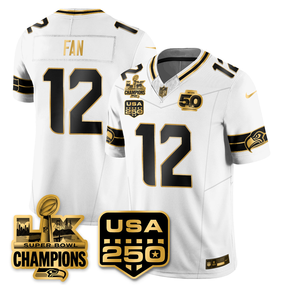 SEA Super Bowl LX Champions Jersey - All Stitched N1