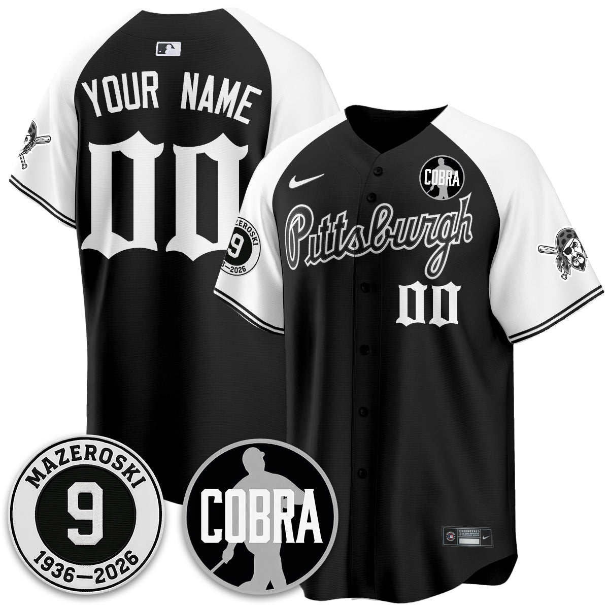 PIT Memories Vapor Limited Gothic Jersey - Bill Mazeroski Patch - All Stitched