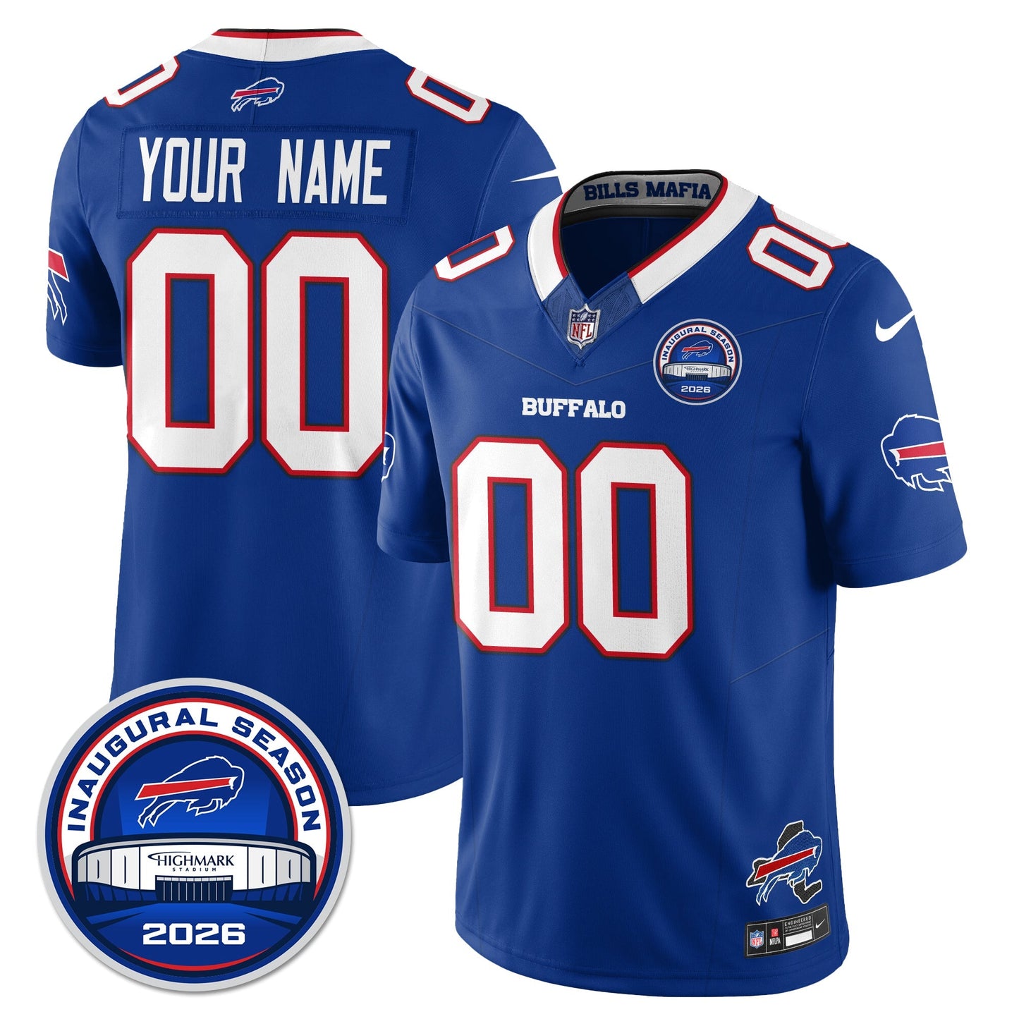 BUF 2026 Inaugural Season Patch Vapor Limited Custom Jersey - All Stitched