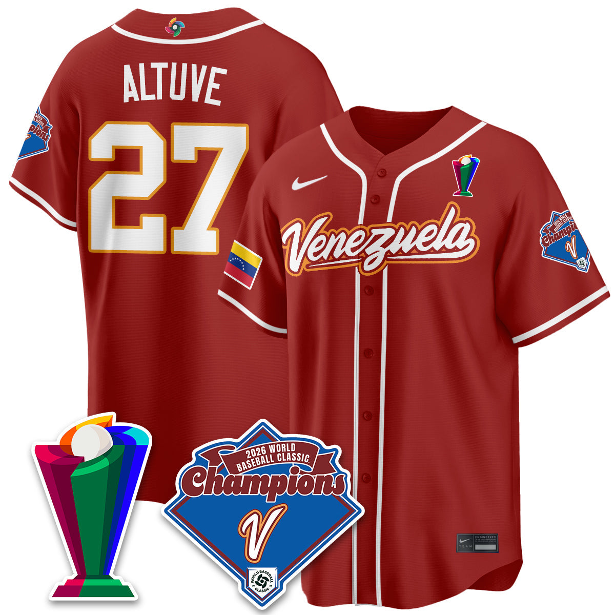 Venezuela Baseball 2026 World Baseball Classic Champions Limited Jersey - All Stitched