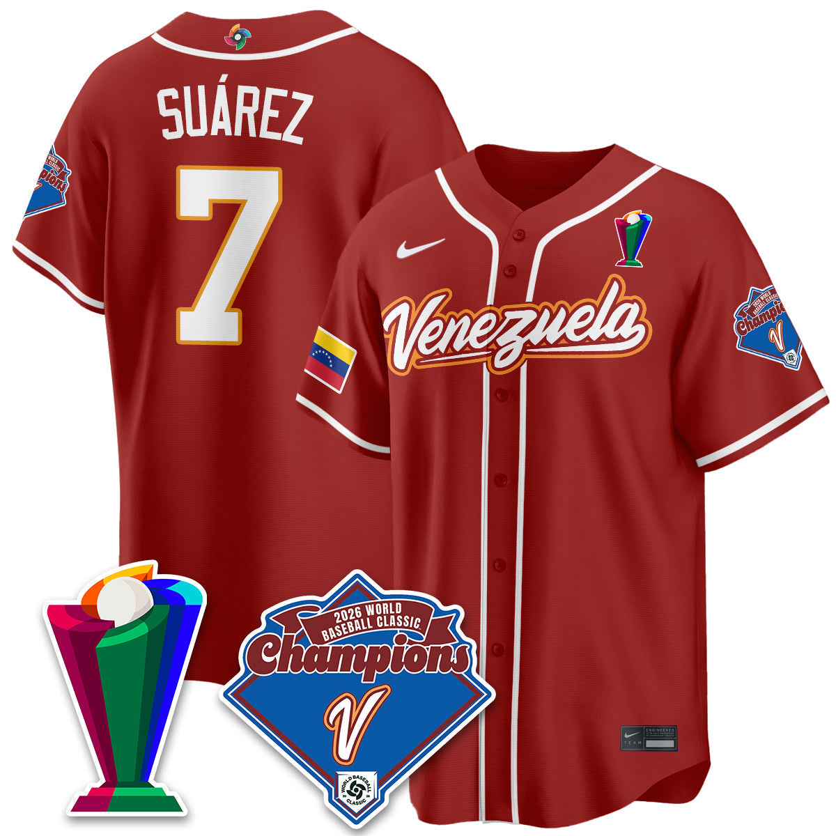 Venezuela Baseball 2026 World Baseball Classic Champions Limited Jersey - All Stitched