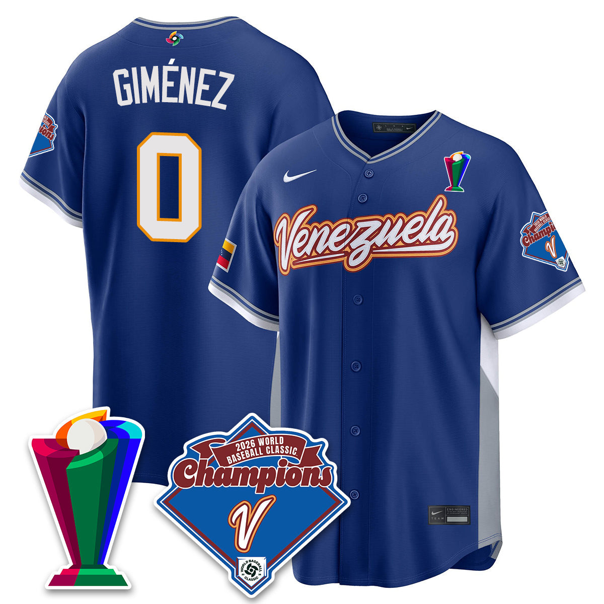 Venezuela Baseball 2026 World Baseball Classic Champions Limited Jersey - All Stitched