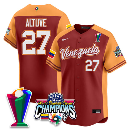 Venezuela Baseball 2026 World Baseball Classic Champions Limited Jersey V2 - All Stitched