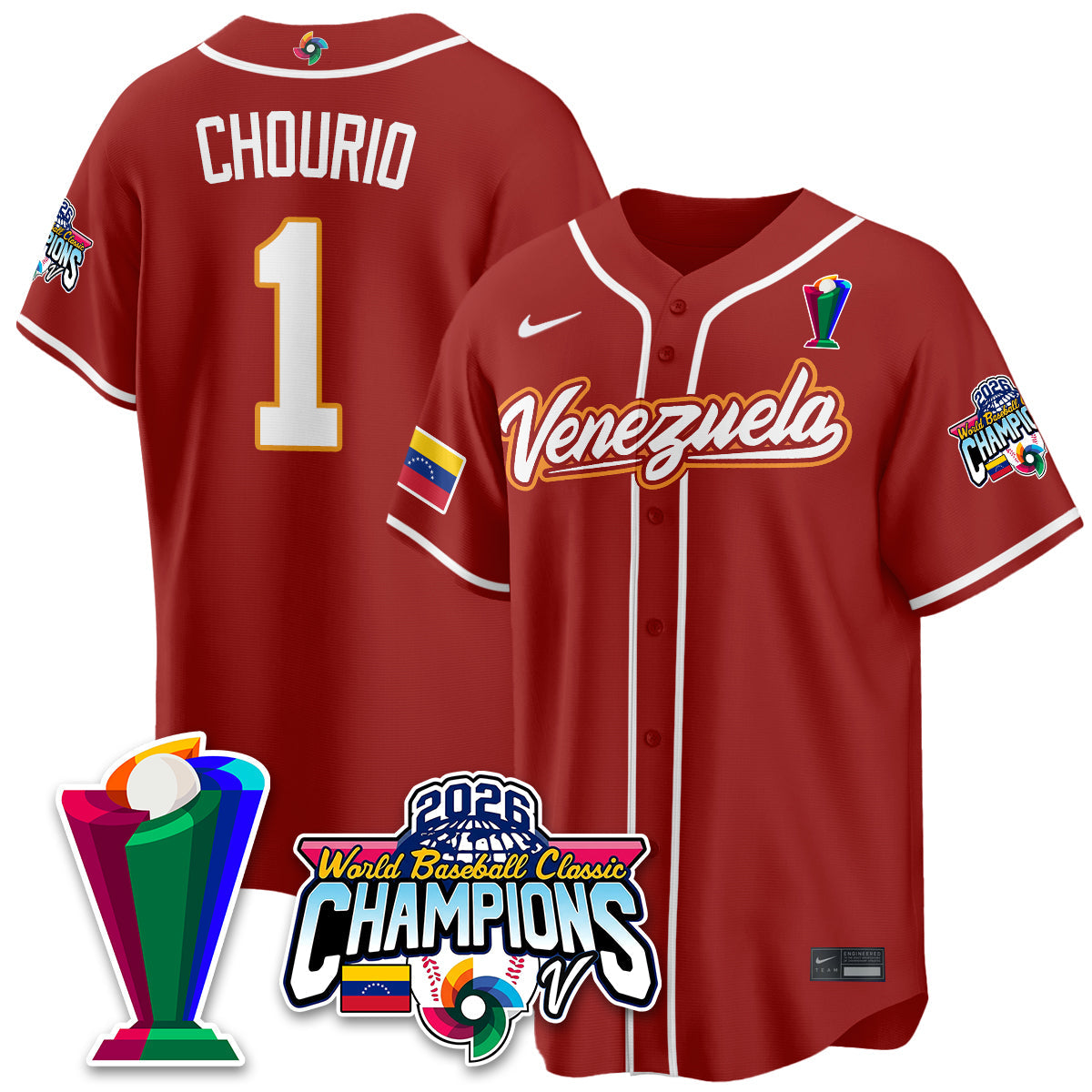 Venezuela Baseball 2026 World Baseball Classic Champions Limited Jersey V2 - All Stitched