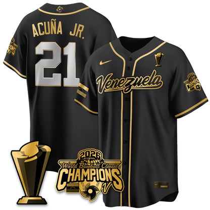 Venezuela Baseball 2026 World Baseball Classic Champions Limited Jersey V2 - All Stitched
