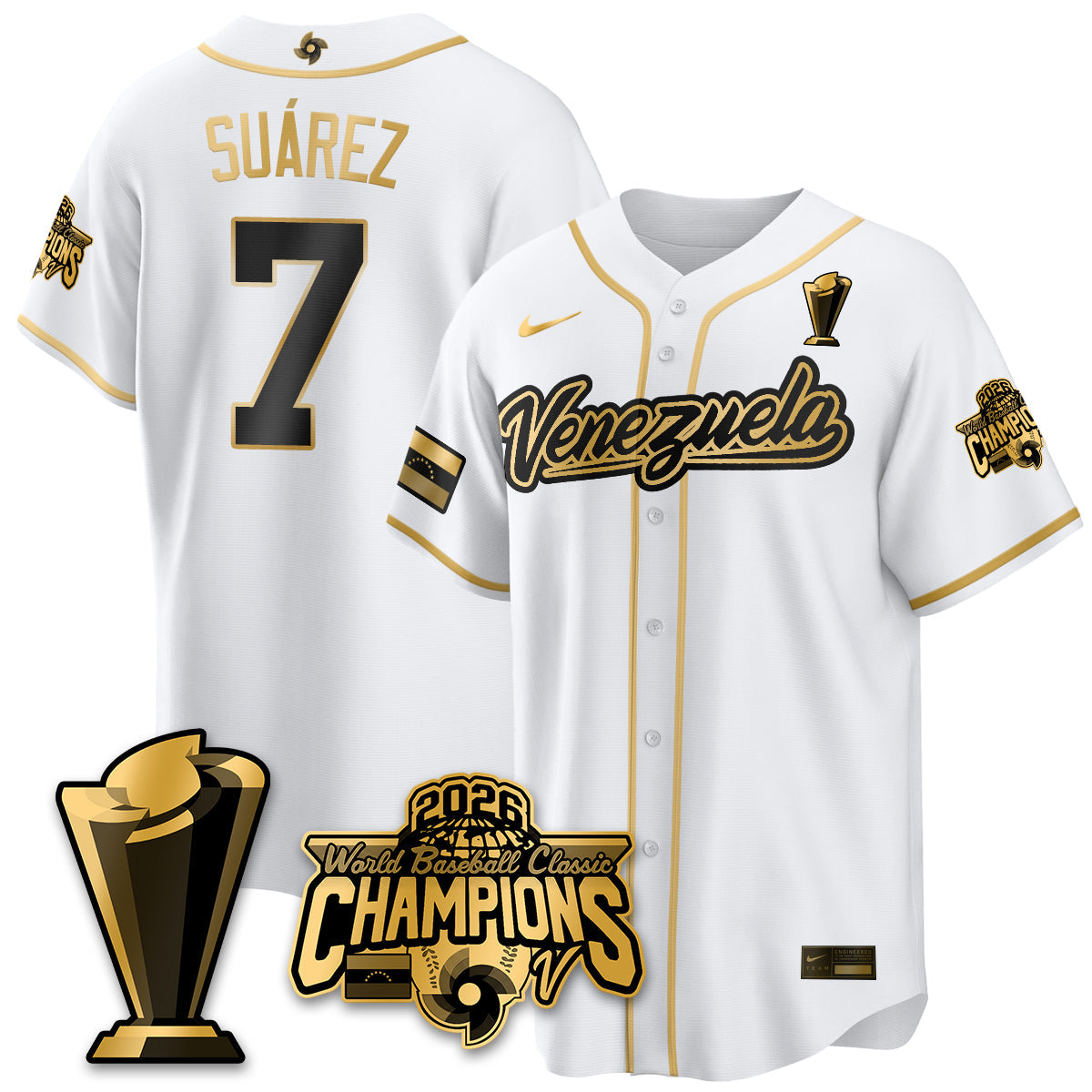 Venezuela Baseball 2026 World Baseball Classic Champions Limited Jersey V2 - All Stitched