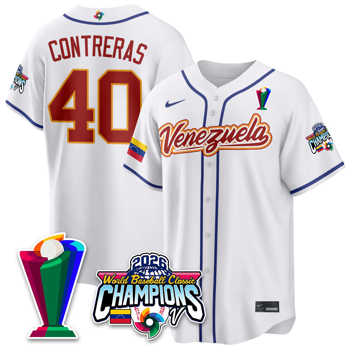 Venezuela Baseball 2026 World Baseball Classic Champions Limited Jersey V2 - All Stitched