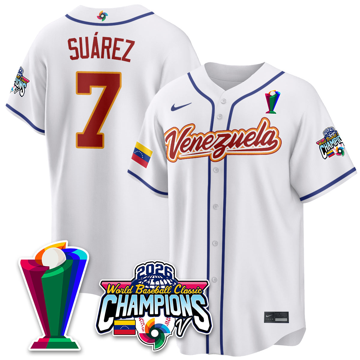 Venezuela Baseball 2026 World Baseball Classic Champions Limited Jersey V2 - All Stitched