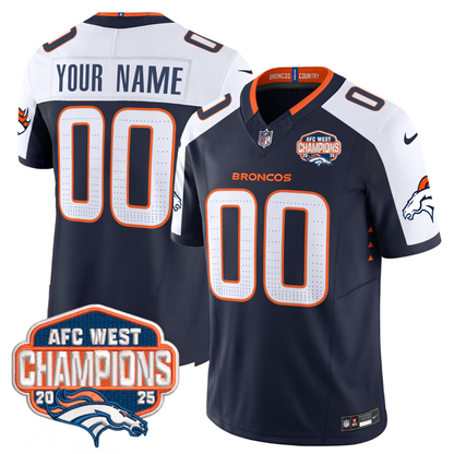 Custom DEN AFC West Champions Patch Vapor Limited Jersey V2 - All Stitched