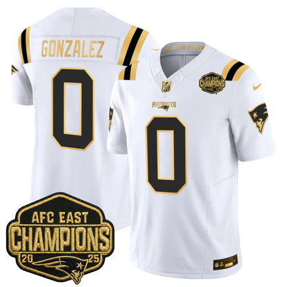 NE 2025 AFC East Champions Gold Vapor Limited Jersey - All Stitched