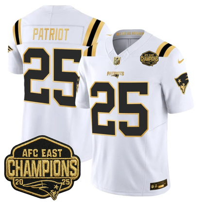NE 2025 AFC East Champions Gold Vapor Limited Jersey - All Stitched