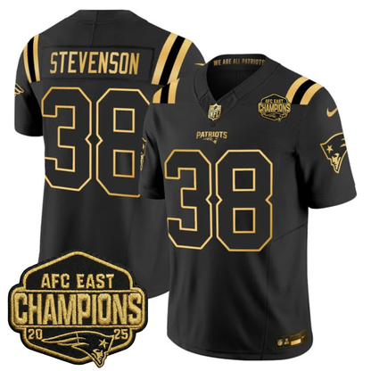 NE 2025 AFC East Champions Gold Vapor Limited Jersey - All Stitched
