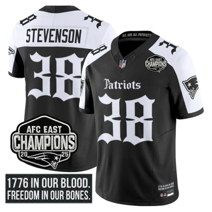 NE 'Gothic Revolution Edition' AFC East Champions Patch Vapor Limited Jersey - All Stitched