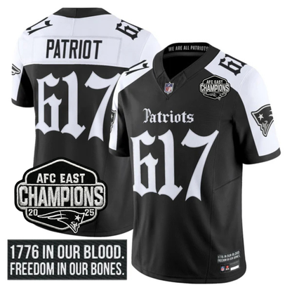 NE 'Gothic Revolution Edition' AFC East Champions Patch Vapor Limited Jersey - All Stitched
