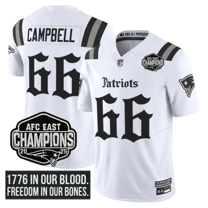 NE 'Gothic Revolution Edition' AFC East Champions Patch Vapor Limited Jersey - All Stitched