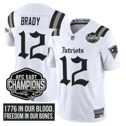 NE 'Gothic Revolution Edition' AFC East Champions Patch Vapor Limited Jersey - All Stitched