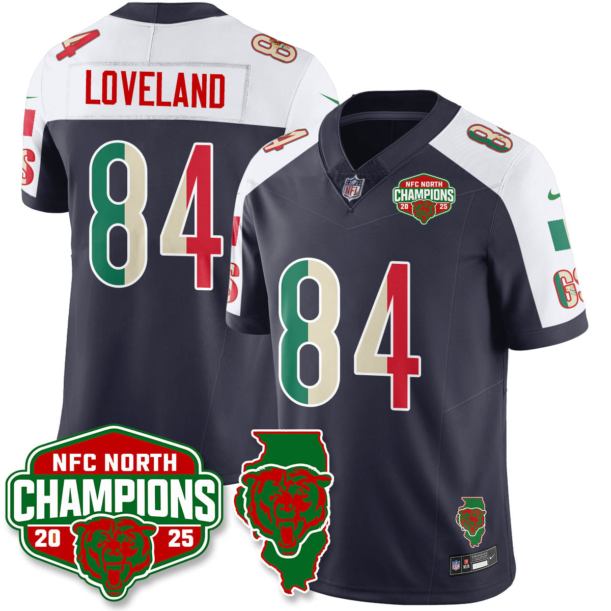 CHI Mexico NFC North Division Champions Vapor Limited Jersey - All Stitched